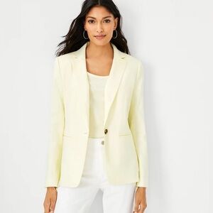 Ann Taylor The Hutton Yellow One Button Classic Career Wear Blazer Size 8 NWT